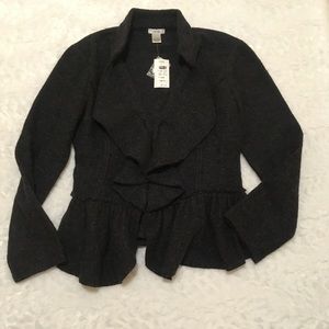 Cache NWT wool peplum dark gray jacket size xlarge